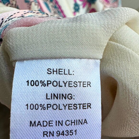 JoyJoy Paisley Flutter Sleeve Square Neck Blouse S - Picture 3 of 8